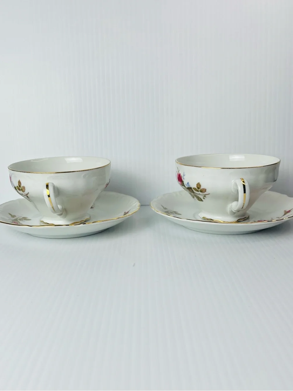 Set Of 2 Royal Rose Fine China Japan Tea Cup Saucer Sets